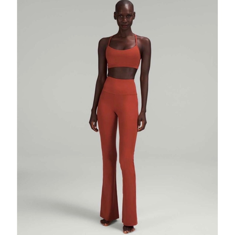 Lululemon Groove Super High-Rise Flared Pant Rust Orange Nulu- Size 8